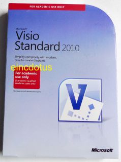New SEALED Microsoft Visio Standard 2010 Academic Retail Box