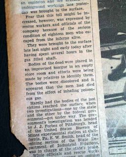1930 Millfield Mine Disaster Athens Ohio Oh Newspaper