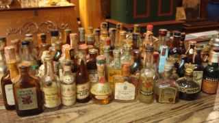 Lot of 68 Miniature Vintage Collectible Mini Liquor Bottles