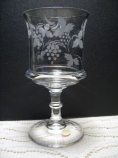 G242 Ohio Etched Clear Goblet EAPG Early American Pressed Glass