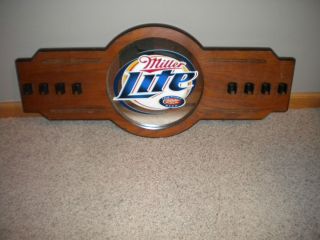 Miller Lite Beer Pool Stick Holder and Mirror