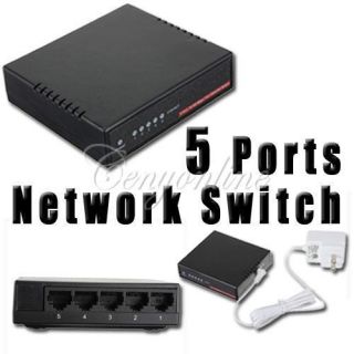 Mini 5 Port 10 100Mbps Fast Ethernet Network Switch Hub For Cat 5e 6e