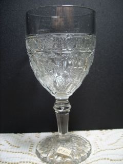 G312 Bird and Strawberry Clear Goblet EAPG Early American Pressed
