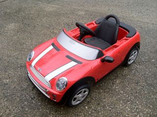 Mini Cooper Red Convertible Pedal Car Kids Toy