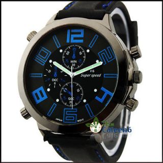 Number Rubber Sport Mens Wrist Watch Sale NEW V6 Fashion Black Band