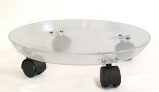 12 inch Rolling Plant Saucer Caddy   Clear