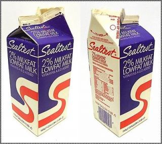 1980s Vintage SEALTEST Grade A & D, 2% Lowfat Milk Half Gallon
