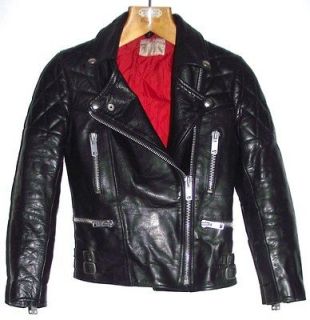 LEWIS LEATHERS 1980s STAR LIGHTNING MOTORCYCLE JACKET VERY SMALL UK