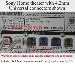 sony home theater speaker cable connectors 4,2 4.2mm