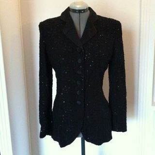 GIORGIO ARMANI Le Collezioni Tuxedo Tailored Jacket Silk Lace Sequin 6