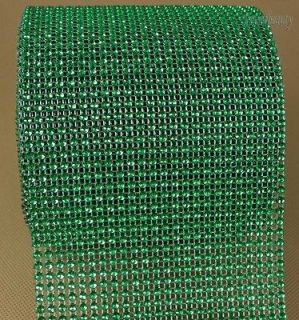 Meters Sparkle Acrylic Rhinestone Crystal Green Diamond Mesh Wrap