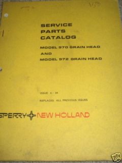 New Holland 970/972 Grain Head Parts Manual