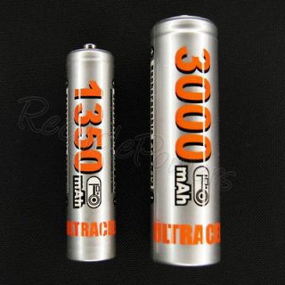 AA AAA 2A 3A Ni MH 3000mAh 1350mAh 1.2V Silver rechargeable battery