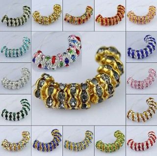 100X Color Crystal Gold/Silver Wave Edge Loose Spacer Beads Findings