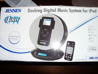 Jensen iJam Docking Digital Music System For iPod Charge & Play Clock