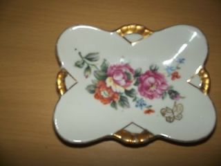 Small Dish, Acme China, Made In Japan, Roses, Butterfly, Gold Trim
