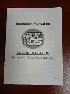 Instruction Manual for ACTION REPLAY DS Nintendo DS / DS Lite