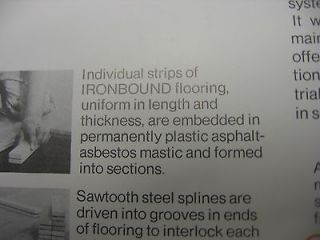 Flooring 1973 Floor Catalog Asbestos Mastic Cook Industries Gym Floor