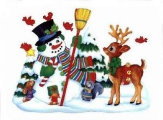 Christmas Snowman and Reindeer#66 Return Address Labels
