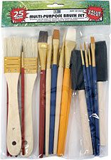 25 Piece Multi Purpose Brush Set Art Advantage