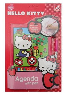 Hello Kitty Red Agenda Diary Notepad with Pen