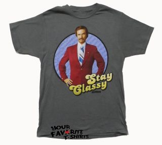 Anchorman Ron Burgundy Stay Classy Licensed Adult Shirt S 2XL