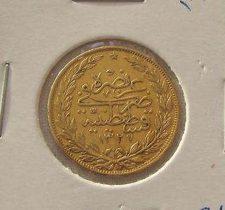 TURKEY 100 KURUSH AH 1327/4 GOLD COIN 1912