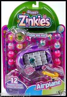 Squinkies Zinkies* AIRPLANE   12 Mini Squinkies & Display Toy