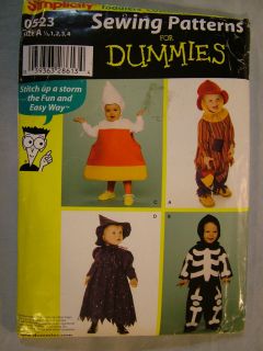 Simplicity Toddler Halloween Costumes Assorted   Uncut