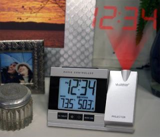 Lacrosse Projection Atomic Alarm Clock Indoor Outdoor Temperature Auto