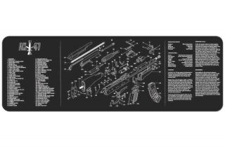 AK47 Armorers Gun Cleaning Bench Mat w/Exploded View Schematic Parts