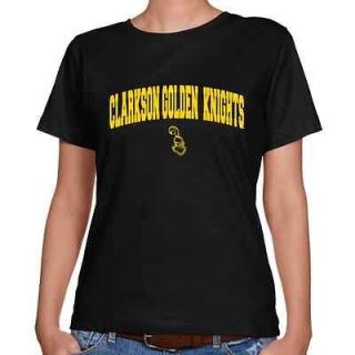 Clarkson Golden Knights Ladies Black Logo Arch Classic Fit T shirt