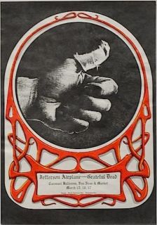 Grateful Dead JEFFERSON AIRPLANE Fillmore Era Concert Handbill Poster