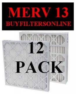 12 PACK QUALITY MERV 13 FURNACE AC PLEATED AIR FILTERS
