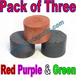 Three Smoke Bombs Pellets Red Purple Green Paint Ball Airsoft Signal