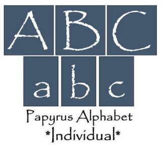 Primitive Stencil~Alphabet Papyrus~Letters Upper and Matching Lower