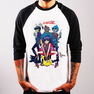 Gorillaz band rap hip hop rock indie Baseball t shirt 3/4 sleeve