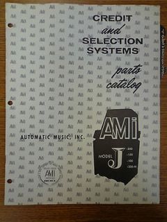 Original AMI Model J Credit And Selections Parts Catalog 200 120 100