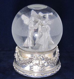 Wallace Silversmith Musical Angel Snow Globe NIB BOX 2000 Waterball