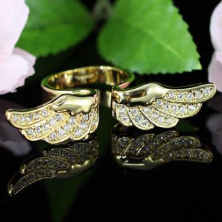 Angel Wing Gold Plated Ring use Swarovski Crystal SR096