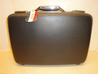 Vtg American Tourister Tiara Briefcase Attache Case Black w/ Tag & Key