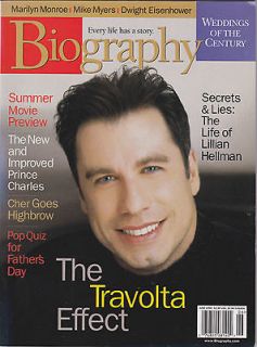 Biography Magazine John Travolta Prince Charles CHER Lillian Hellman