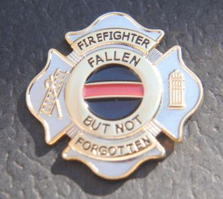 Maltese Cross Fallen Fire FireFighter 9/11 9 11 Memorial Lapel Pin