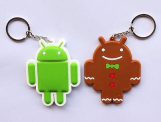 Google Android Robot Character Figure 2X Rubber Keychain Key Chain