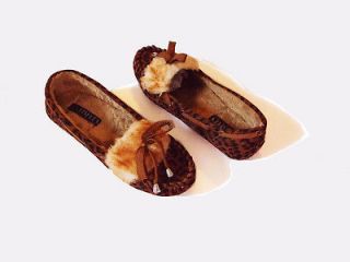 Womens Faux Fur Insole Moccasin Slip on Flat Faux Suede Shoes 3