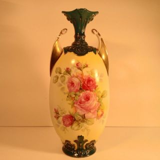 Antique c. 1890s Victoria Austria # 242 Large 15.5 Porcelain Pink