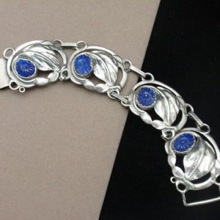 Walter Lampl Art Nouveau Bracelet Vintage Sterling Silver & Lapis