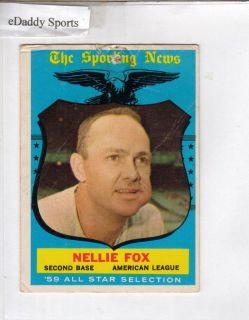 1959 TOPPS #556 NELLIE FOX THE SPORTING NEWS ALL STAR