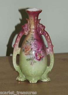 Antique Royal Bayreuth Bavaria Hand Painted Roses Porcelain VASE 5