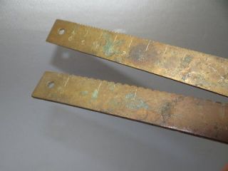 Two Antique Old Metal Brass Weight Scale Rulers Measuring Tools Bars